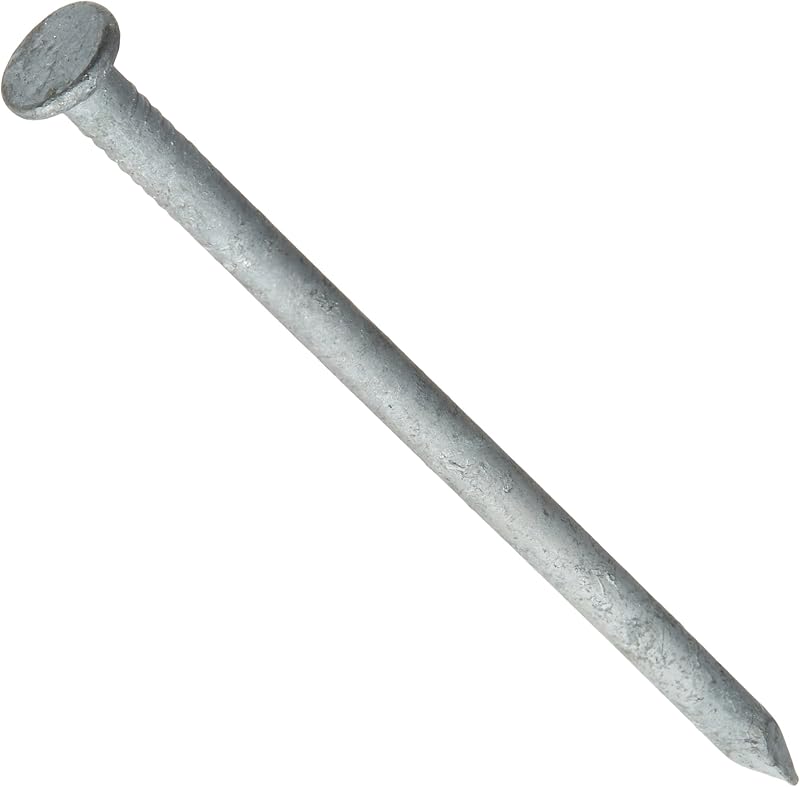 Fas-N-Tite Hot-Dipped Galvanized Common Framing Nails #9 x 3, 5 lb Box | Smooth shank, flat head, sharp point, for exterior wood, decking, fencing, sheathing, treated lumber, rust-resistant zinc