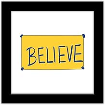 Gallery Pops Ted Lasso - Believe Wall Art, Black Framed Version, 12" x 12"