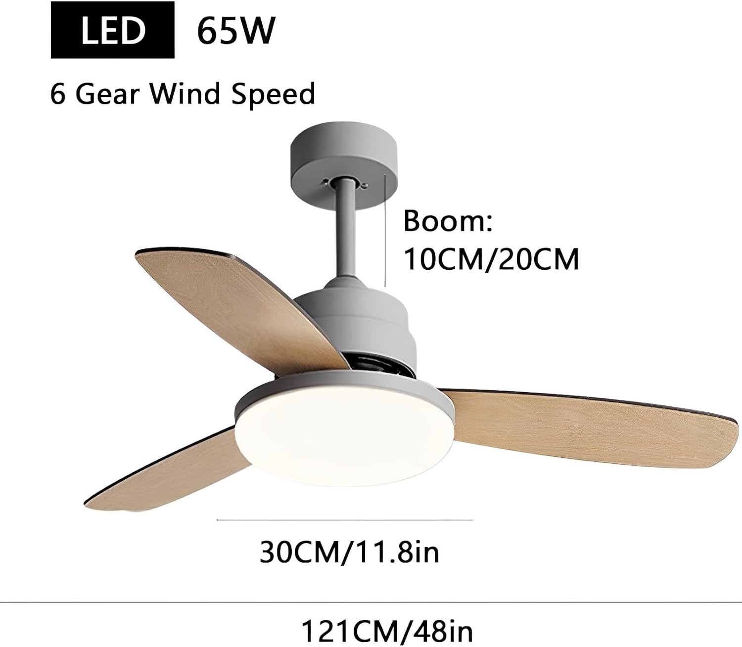 Indoor Quiet Ceiling Fans with Lights and Remote Dimmable LED Ceiling Fan Light Modern Indoor Ceiling Fans with DC Motor, 5 Plywood Blades for Bedroom Lounge Room Living Room