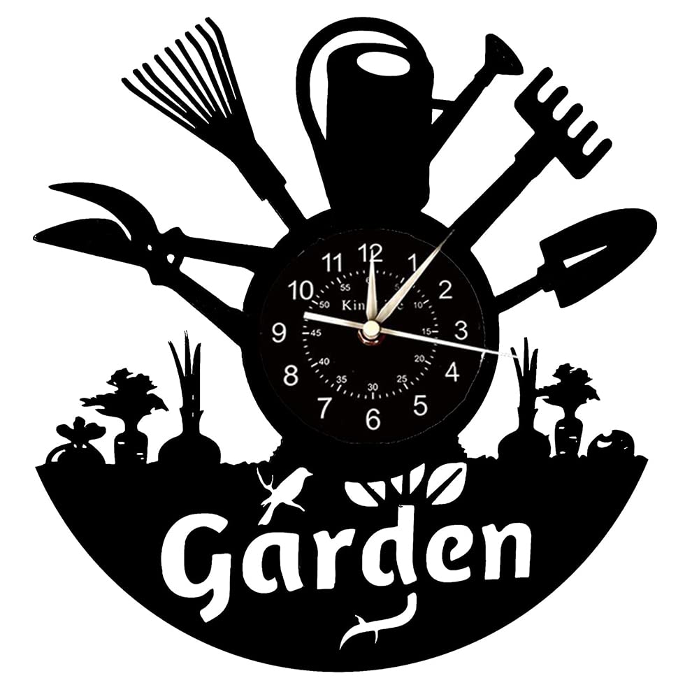 Smotly Black Vinyl Wall Clock, Create A Garden Design, Give Your Own Home Garden Wall Clock Decoration Gift.