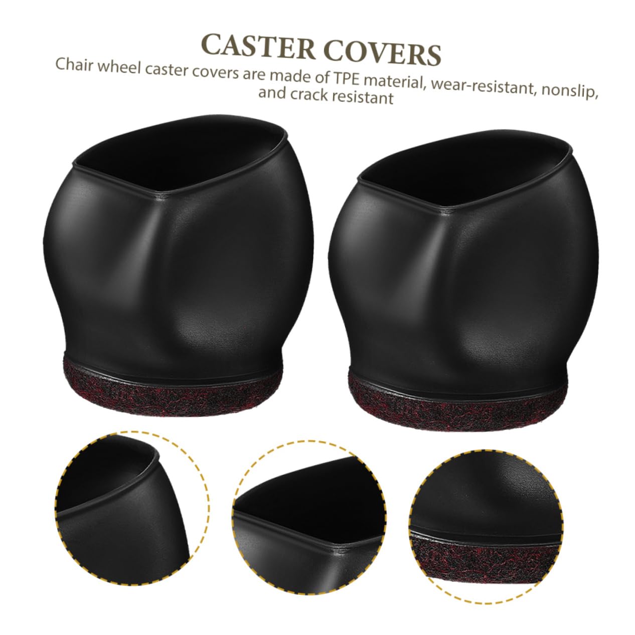 UKCOCO 25piezas Funda Protectora para Ruedas De Silla Cubiertas para Patas De Muebles Antideslizantes y Resistentes Al Desgaste para Suelos De Dura