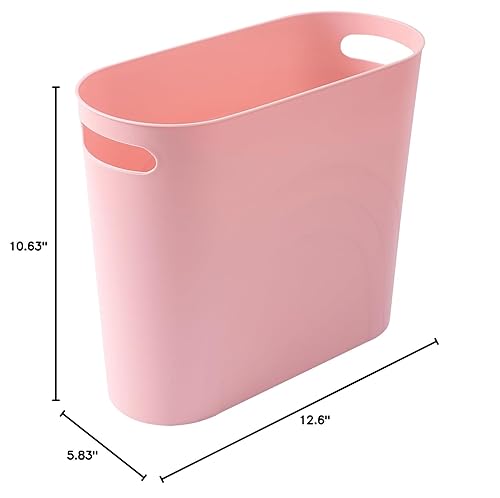 Miniatura 7 de rejomiik Cubo de basura pequeño, cubo de basura delgado de 3.5 galones, contenedor de basura de plástico con asas para espacios estrechos, bote de