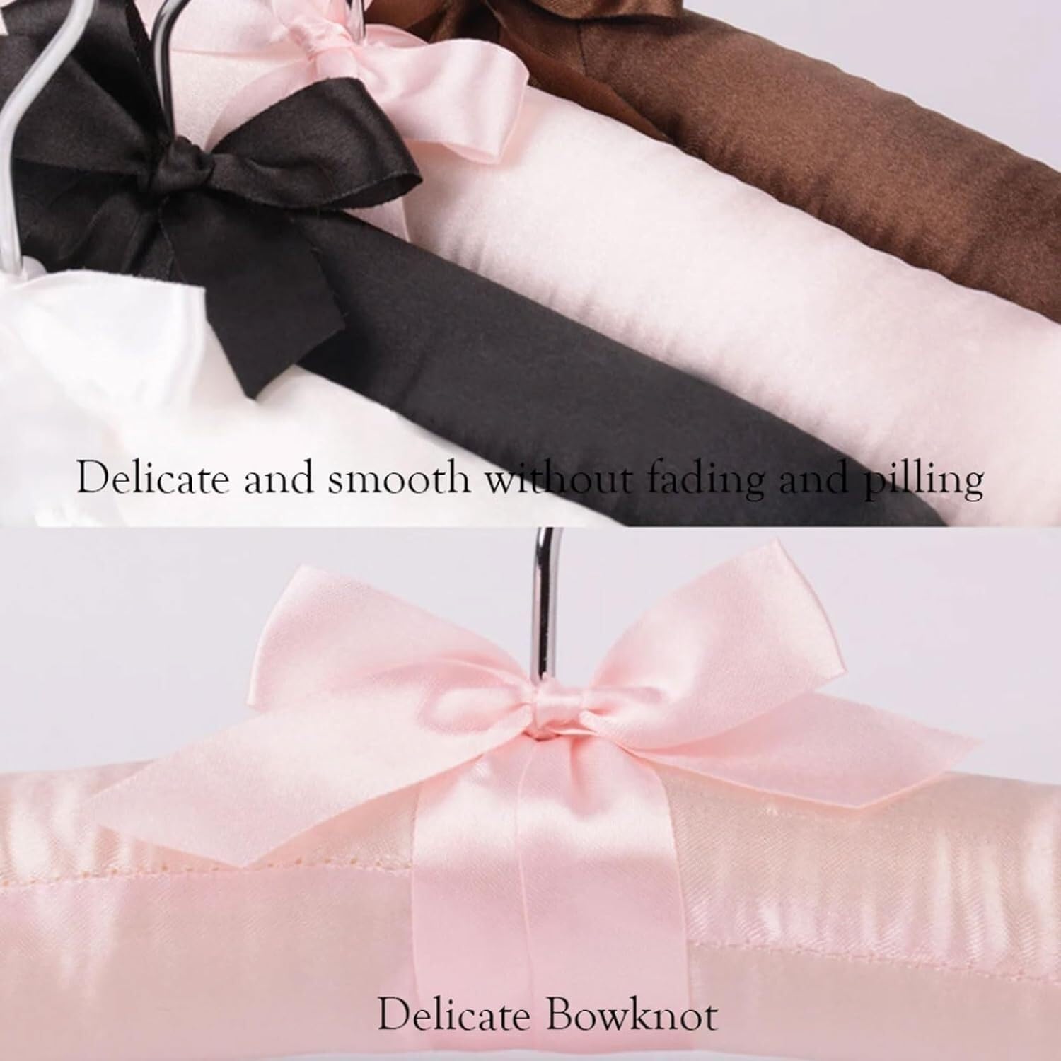 Clothes Hangers Hangers Suit Hangers 5pcs Soft Fabric Non-Marking Sponge Hangers Ribbon Trim Fine Workmanship Non-Marking Suitable for Closet Garment Hangers Coat Hangers(White), 38cm