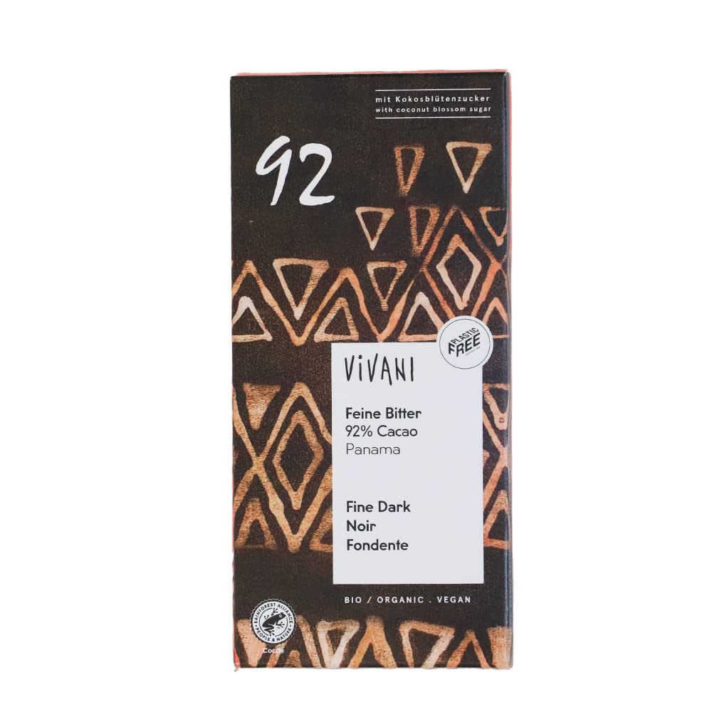 VivaniDark Panama 92% Cocoa 80gEU OrganicRainforest AllianceRainforest AllianceRainforest AllianceRainforest Alliance