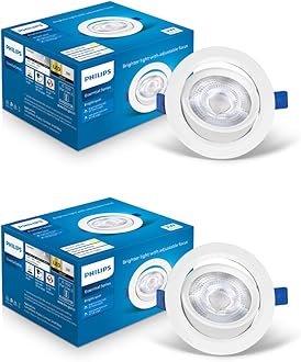 Philips Polycarbonate 3 Watt White Led Ceiling Cob Round Spot Light With Adjustable Tilt|Cut Out: 63Mm|Natural White,Pack Of 2 (Brightspot)