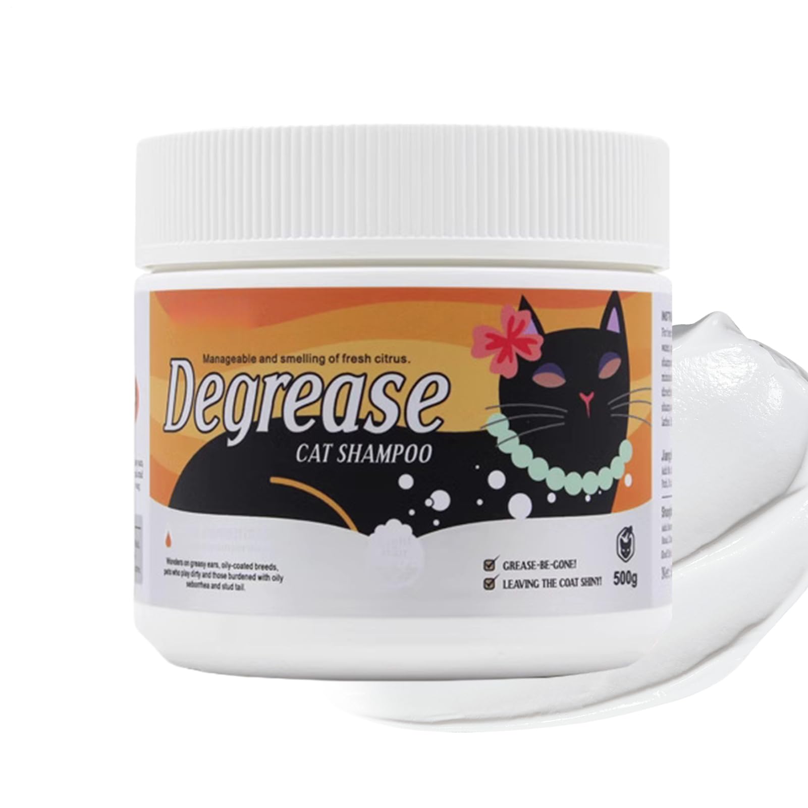 Shampoo Delicato per il Lavaggio Corpo Gatto Crema Shampoo Idratante 500g | Shampoo per Gatti per il Mento Nero e Coda, Toelettatura Quotidiana, Routine del Bagno, Igiene 'Anim