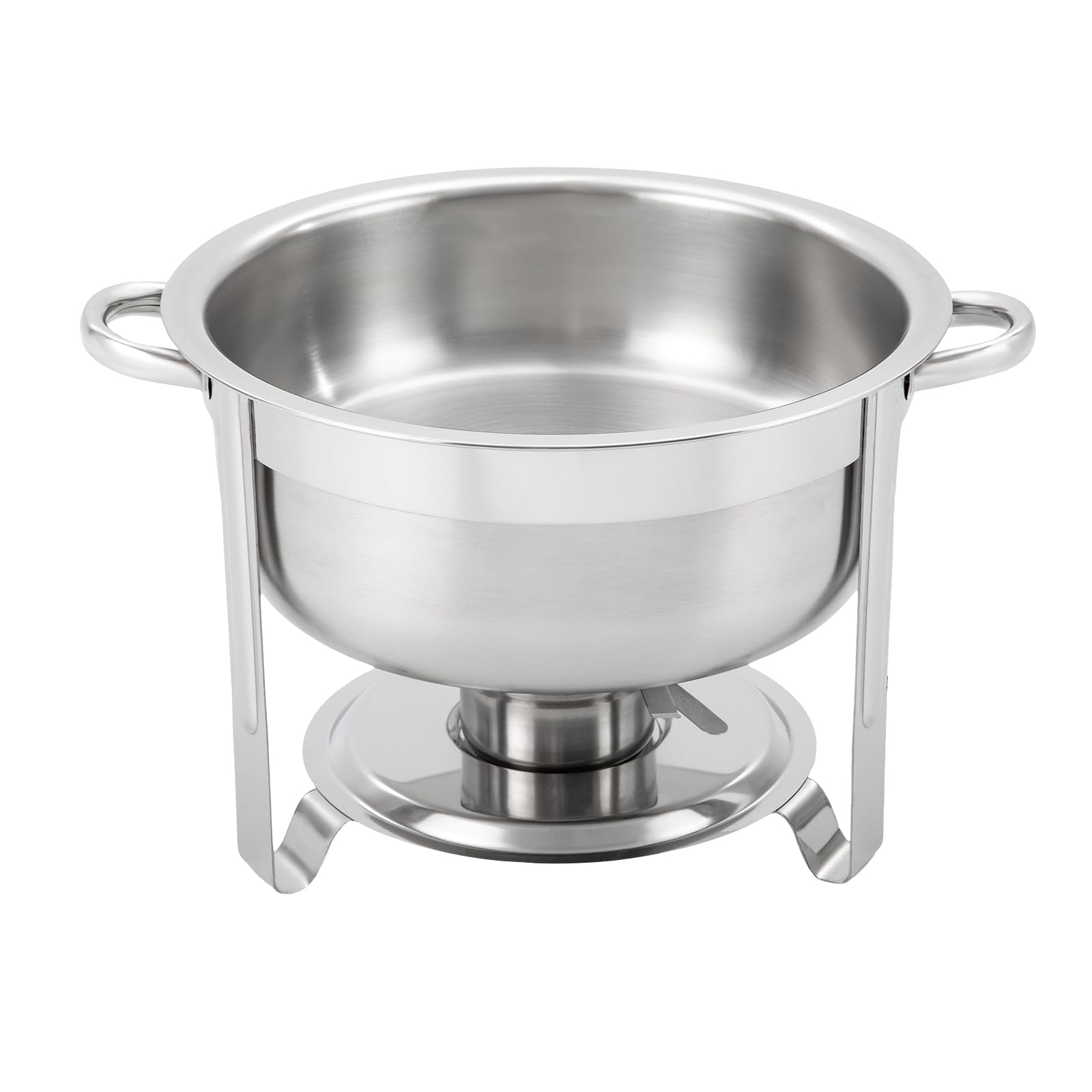 Runder Chafing Dish 8,5 Liter, Edelstahl Speisenwärmer mit Glasdeckel Wärmebehälter Double Pot Behälter für Buffet Catering Gastro und Party