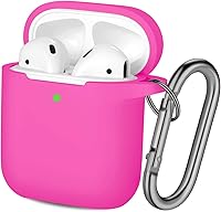 Vista 22 de Hamile Compatible con estuche de AirPods, funda protectora de silicona suave (LED frontal visible) diseñada para AirPods con accesorios de llavero