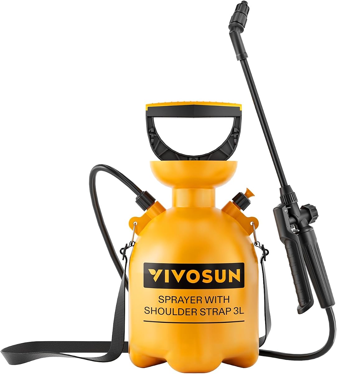 VIVOSUN 0.8Gal/3L Pump Pressure Sprayer, Pressurized Water Spray Bottle | with Adjustable Shoulder Strap, Adjustable Nozzle, Safety Valve & Additional Seals, Ideal for Watering, Fertilizing, Cleaning