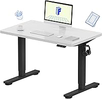 Vista 42 de Flexispot - Escritorio eléctrico de pie, soporte para computadora para oficina en casa, mesa de trabajo de altura ajustable Arce