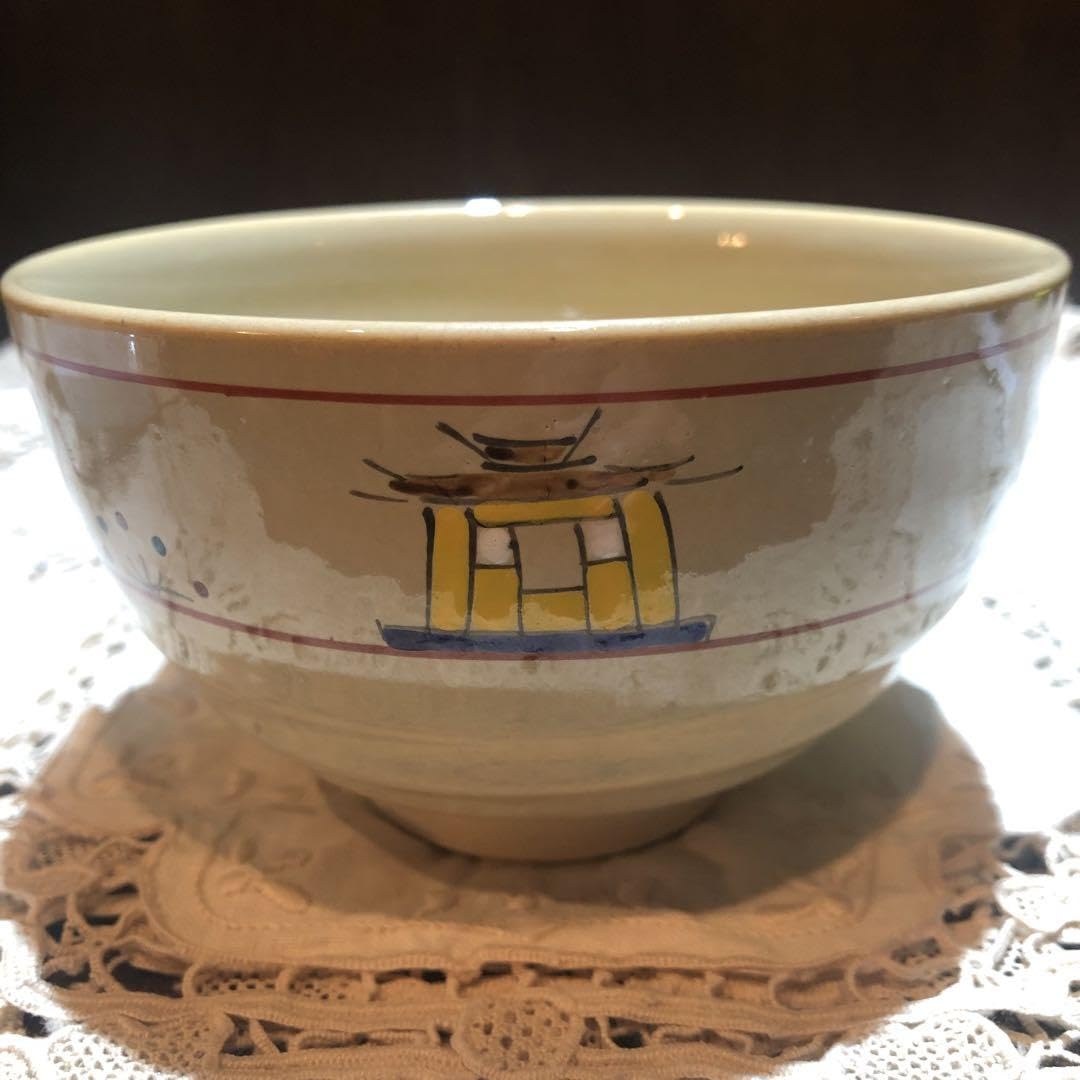 Tea utensils, Red Skin-ware, Nara-e, Oshio Shozan Kiln, Matcha Bowl