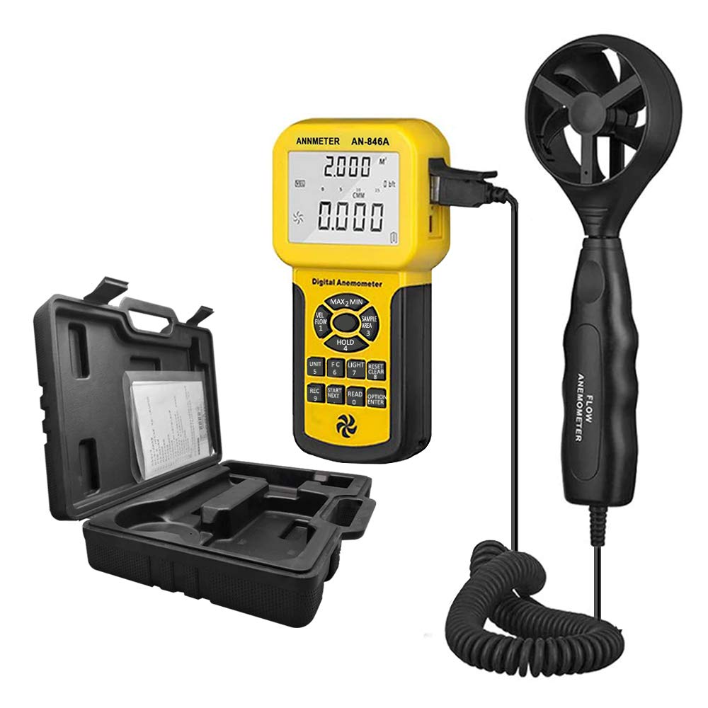 AIOMEST Anemometer Digital AI-5000D - Windgeschwindigkeitsmesser Mit CFM Messung | Wasserdicht