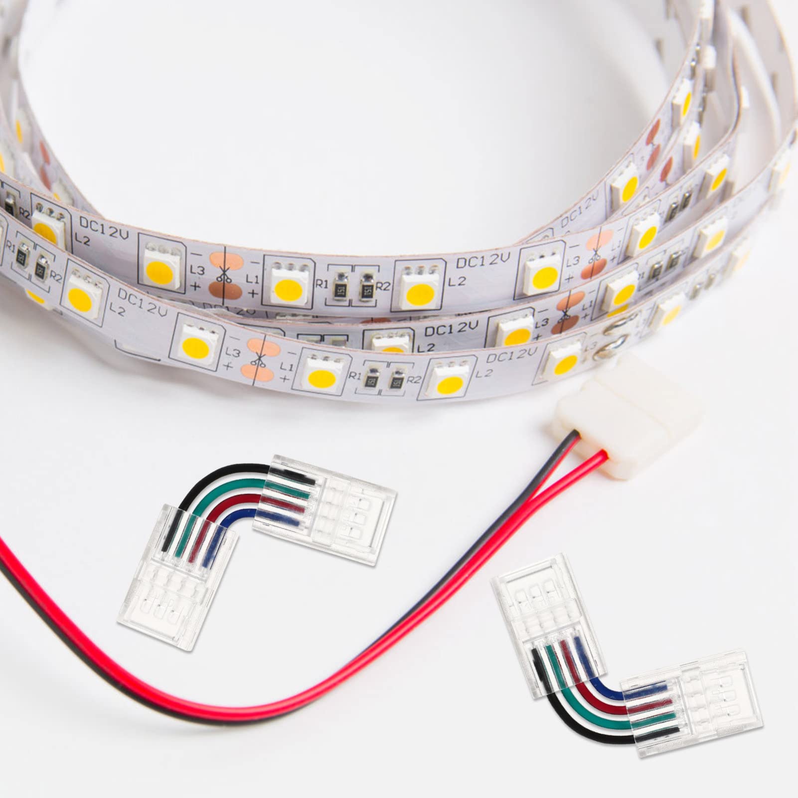 PRETYZOOM 30stücke Polige -lichtstreifen-adapterverbinder Für Rgb - Solderless Förmige Eckenverbindung Für Einfache Installation Und Erweiterung