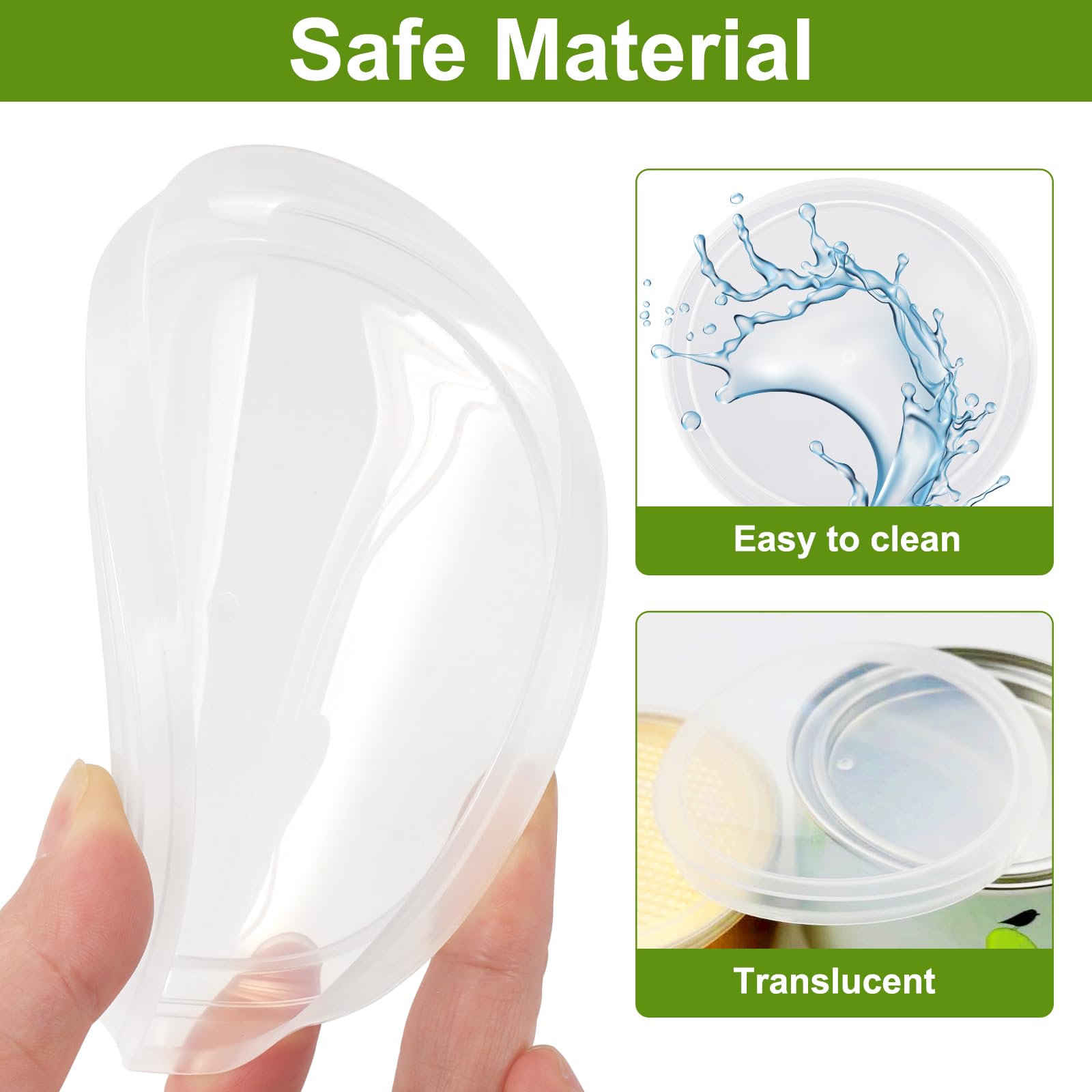 12 Pièces Couvercle Boite de Conserve 200/400-800 g, Couvercle Conserve de 3 Tailles Différentes, Transparent Couvercles de Canettes pour Animaux de Compagnie, pour Conservation Aliments en Conserve