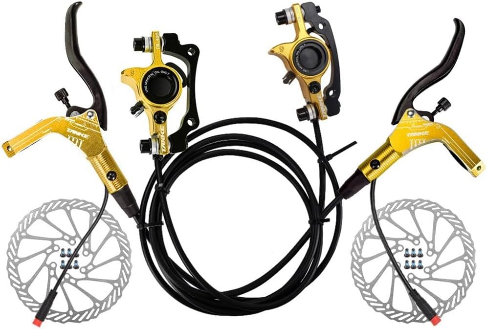 WhychstoreeBike Cut Off Brake Lever with for Rotor, Easy Installation for Electric , Multiple Color Options (Golden)