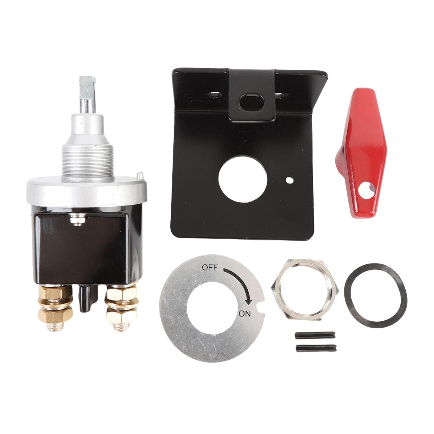 Battery Disconnect Switch High Current 300A Power Cut Off Isolator Metal Housing for Car Truck RV Yacht Boat (with Locking Plate)