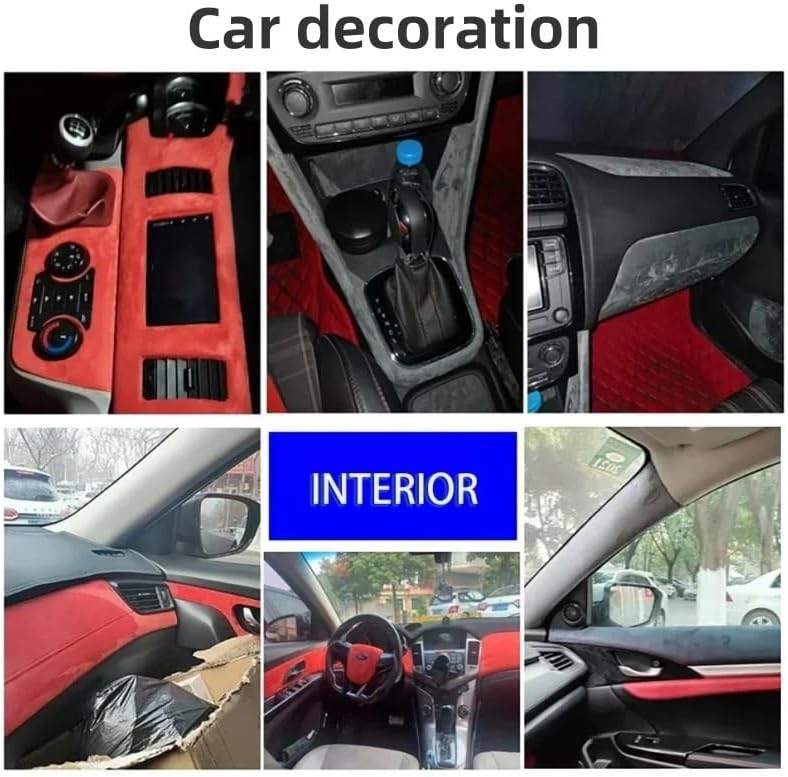 Van Carpet Lining - Self-Adhesive Suede Sticker Patches for Car Interior Upholstery Decor, Repair & DIY Auto Renovation(Wine red,50x150cm)