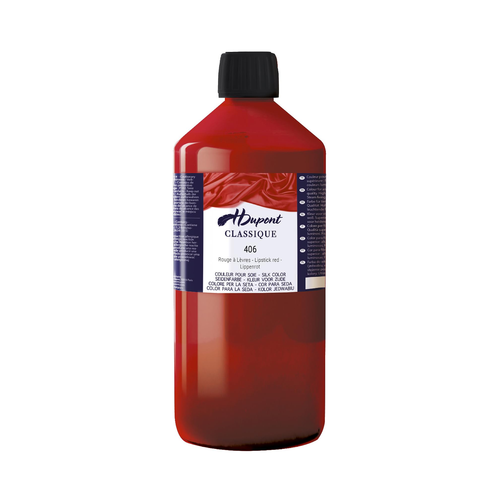 Peinture sur soie classique rouge à lèvres n°406 aux colorants acides 1 L