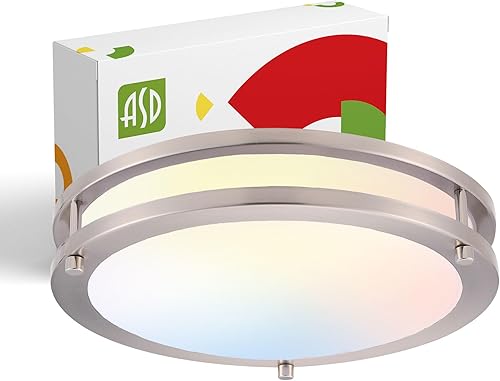 ASD Lámpara LED redonda de montaje empotrado de 12 pulgadas  20W 1550LM 3000K-5000K 120V  3CCT, regulable, Energy Star, certificación ETL  Lámpara