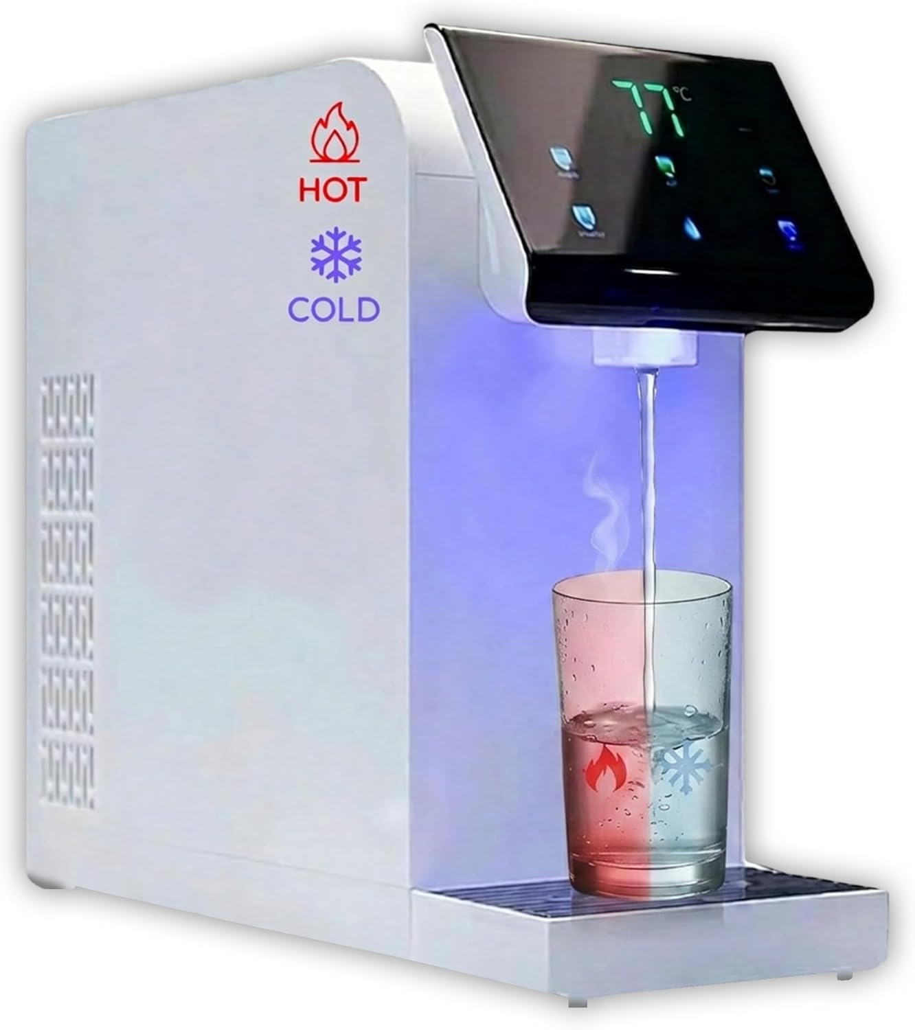 Ultra Instant Hot & Cold Water Dispenser - Bottleless Water Dispenser Countertop, Full Installation Kit, Quiet Multi-Stage Filtration + UV Sterilization - White
