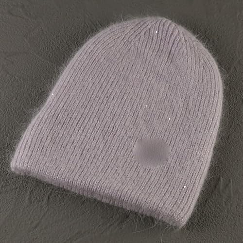JYHBHMZG Gorro feminino de malha com lantejoulas de inverno macio e quente gorro feminino gorro de e