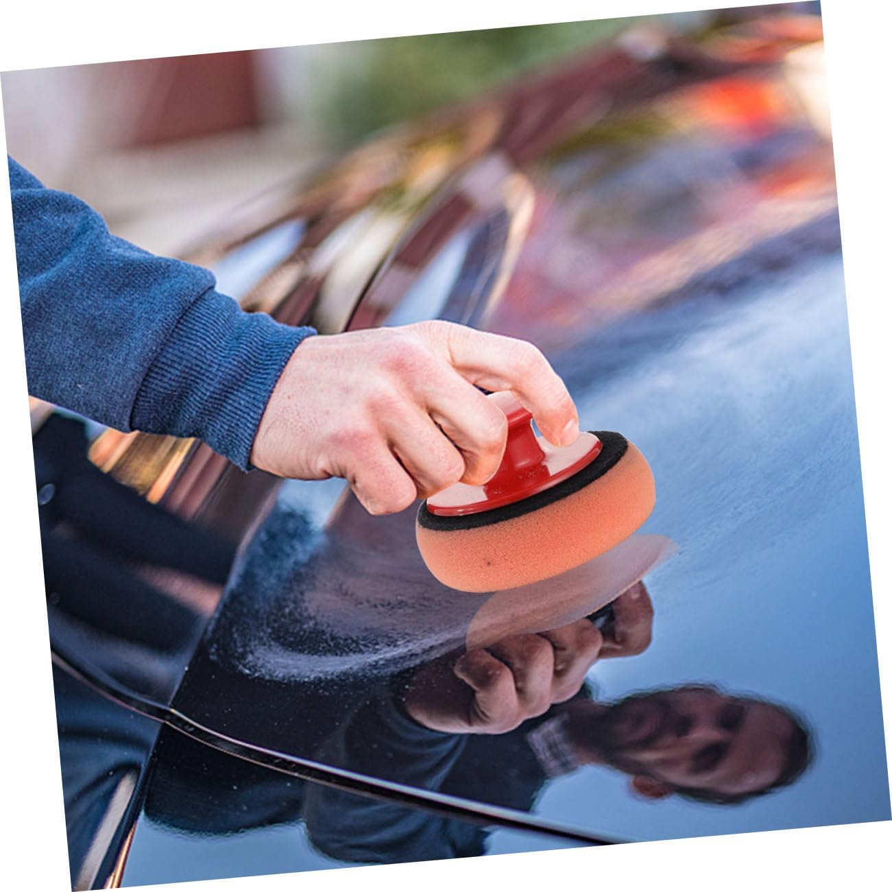 Car Wax Applicator Tool with Ergonomic Handle Soft Foam Sponges for Polishing and Cleaning Versatile Automotive Detailing Kit for Safe Waxing and Maintenance