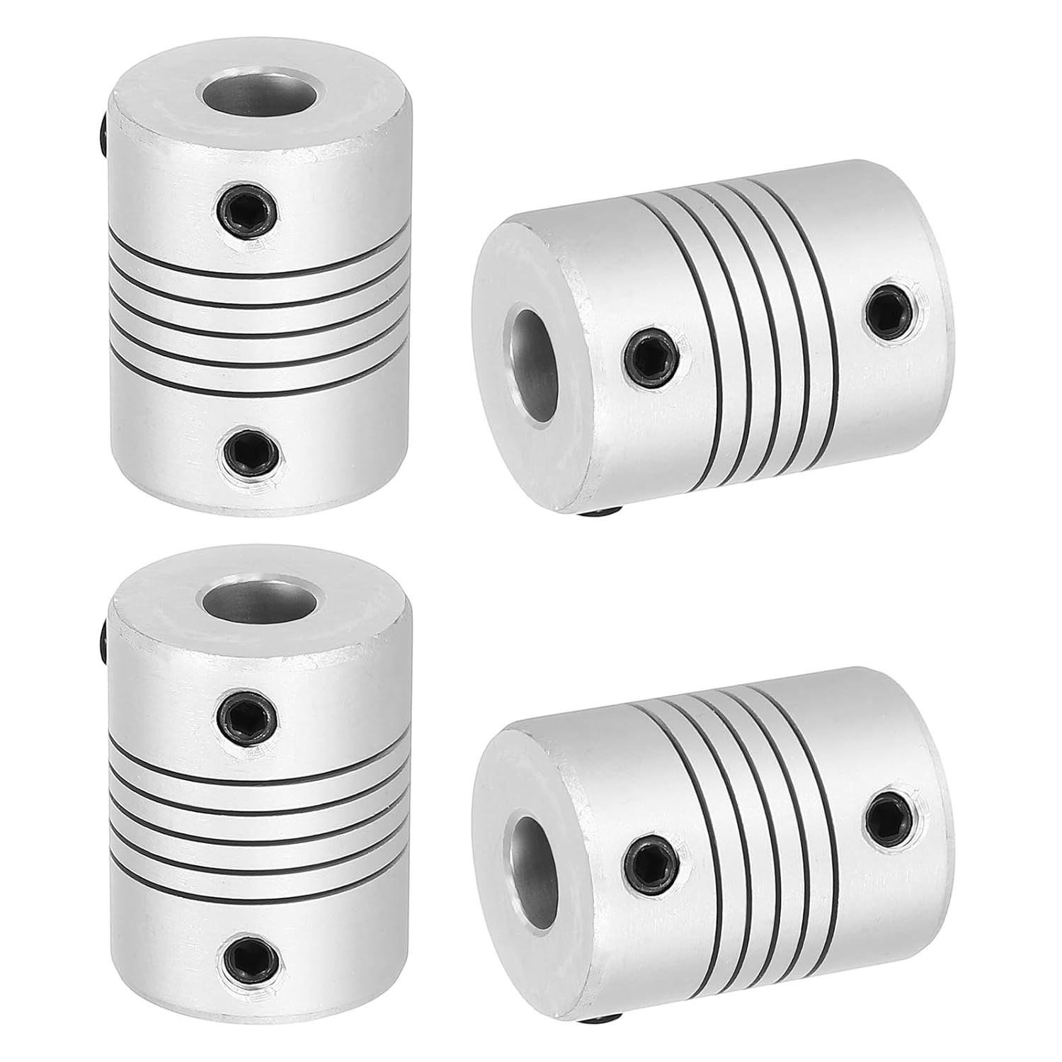 MECCANIXITY 4 Pcs Flexible Couplings 3mm to 3mm Aluminum Alloy Joint Connector, Flexible Shaft Couplings Motor Coupler for 3D Printer CNC Machine Motor Guide DIY Encoder D25 x L19mm
