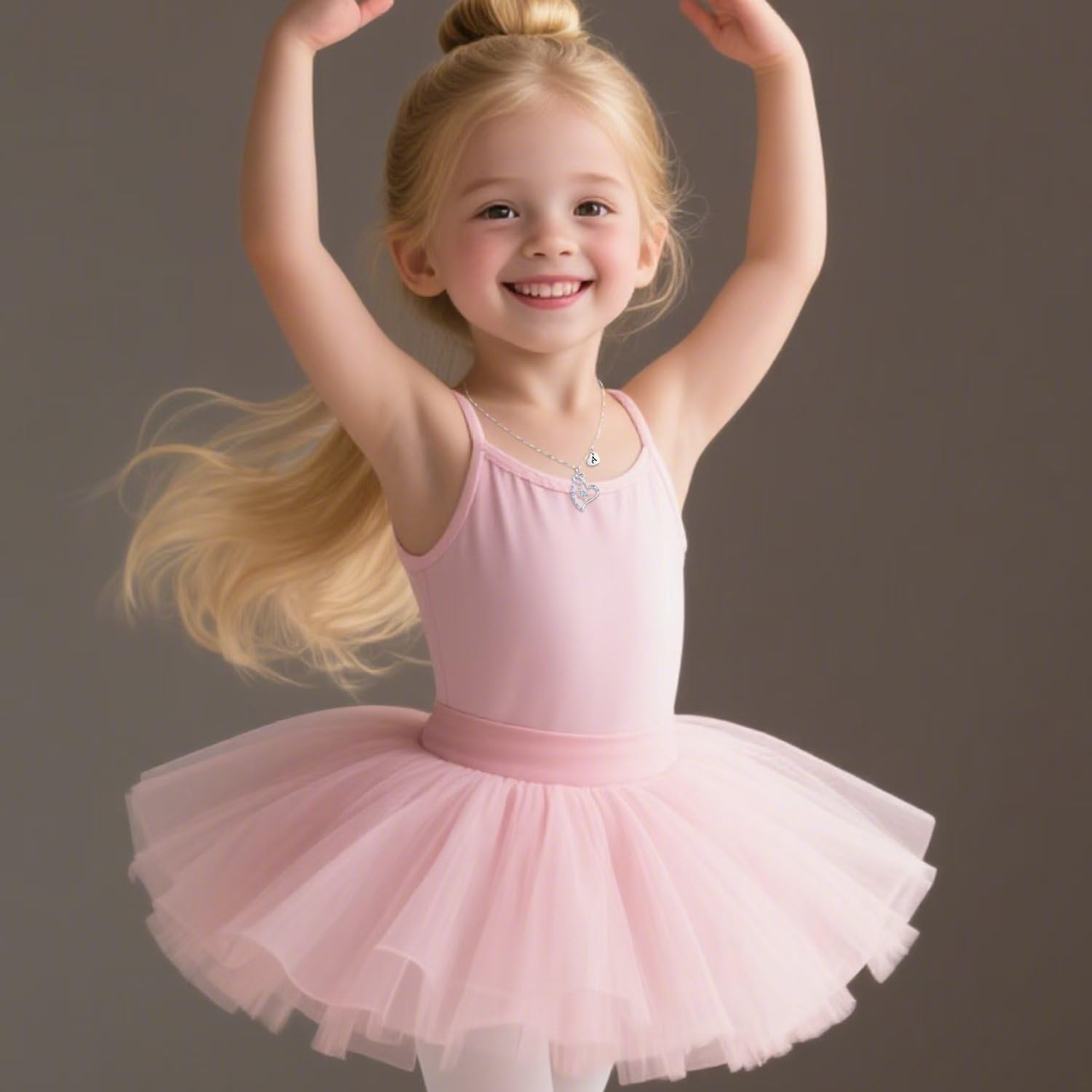 Ballerina Necklaces Gifts for Girls Ballet Dancer Necklaces for Teens Little Girls Heart Initial Dance Necklace Jewelry GiftsWomen - Image 6