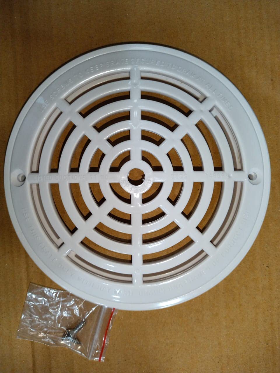 Buy POOLX 8" AntiVortex Round Main Drain Cover Plate for Inground