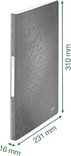 Miniatura 10 de Leitz 46310023 - Libro de exhibición A4, 20 bolsillos, capacidad para 40 hojas, bolsillos transparentes, rosa metálico, rango Wow