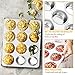 E-far Muffin Pan 12-Cup, Set of 2, Stainless Steel Cupcake Pan Metal Muffin Baking Tins for Oven, Regular Size & Easy Clean, Non-toxic & Dishwasher Safe-2 Pack