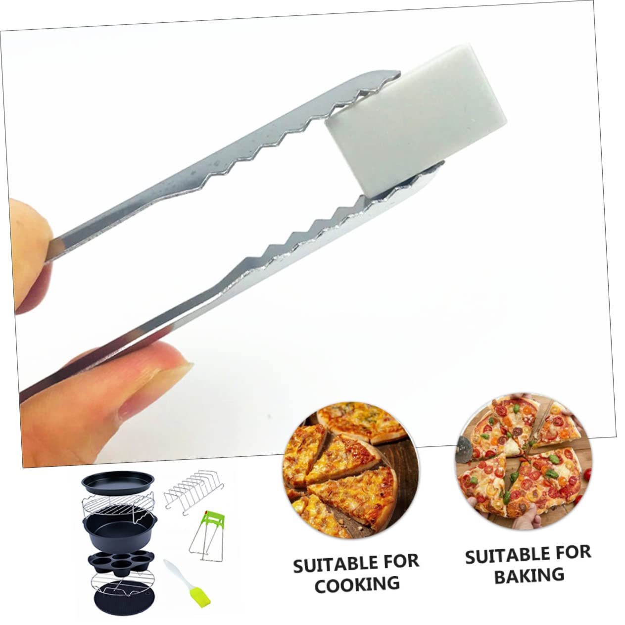 IMIKEYA Kit 9 Pièces Accessoires pour Friteuse à Air Acier Inoxydable Antiadhésif Étanche la Cuisine Maison