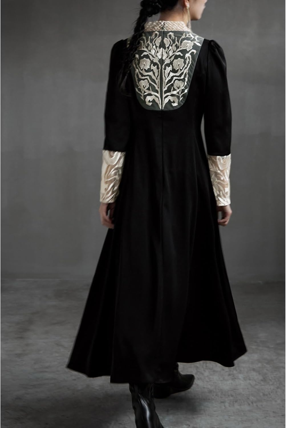 Amazon.co.jp: etoll Back Embroidery Flared Dress, Dress