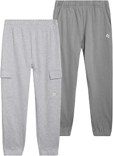 RBX Boys Sweatpants, 2-Pack Soft Fleece Joggers, Elastic Waist & Pockets | Cozy Breathable Comfort, Relaxed Tapered Design for School, Sports & Outdoor Play, Easy Wash, Sizes 8 to 16