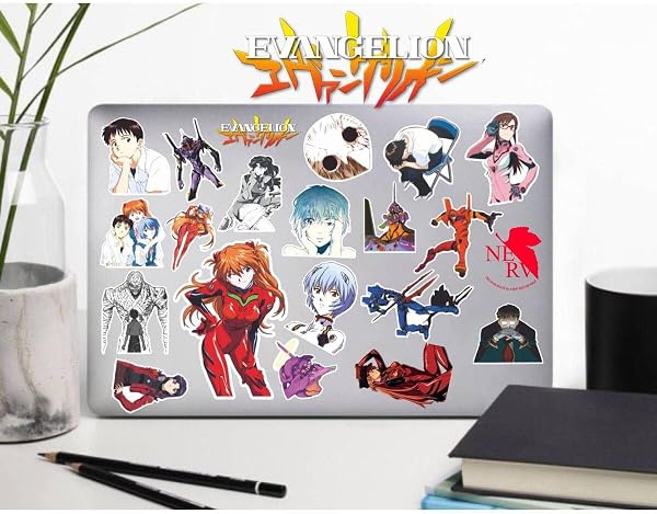 Neon Genesis Evangelion Sticker Telefon Laptop Notebook Tablet Defter Matara Stiker Etiket