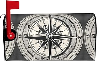 Law of The Compass Navigation 1 Magnetic Mailbox Cover for Garden Decoration, with Curved Opening and Magnetic Outdoor Decoration