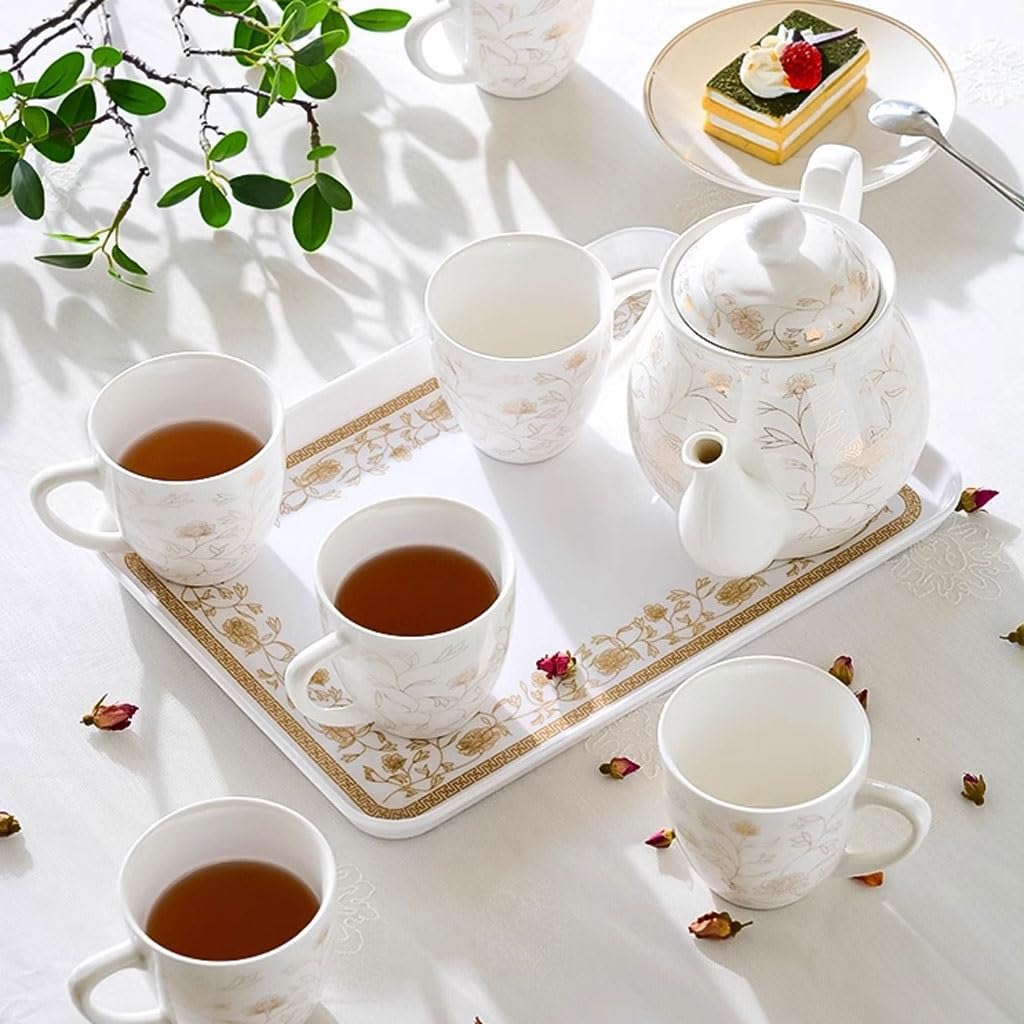 Teiera Teiera in Ceramica Postmoderna Semplice for Uso Domestico, Teiera di Grande capacità, Grande Set da tè Teiera A Pentola Singola Teiere
