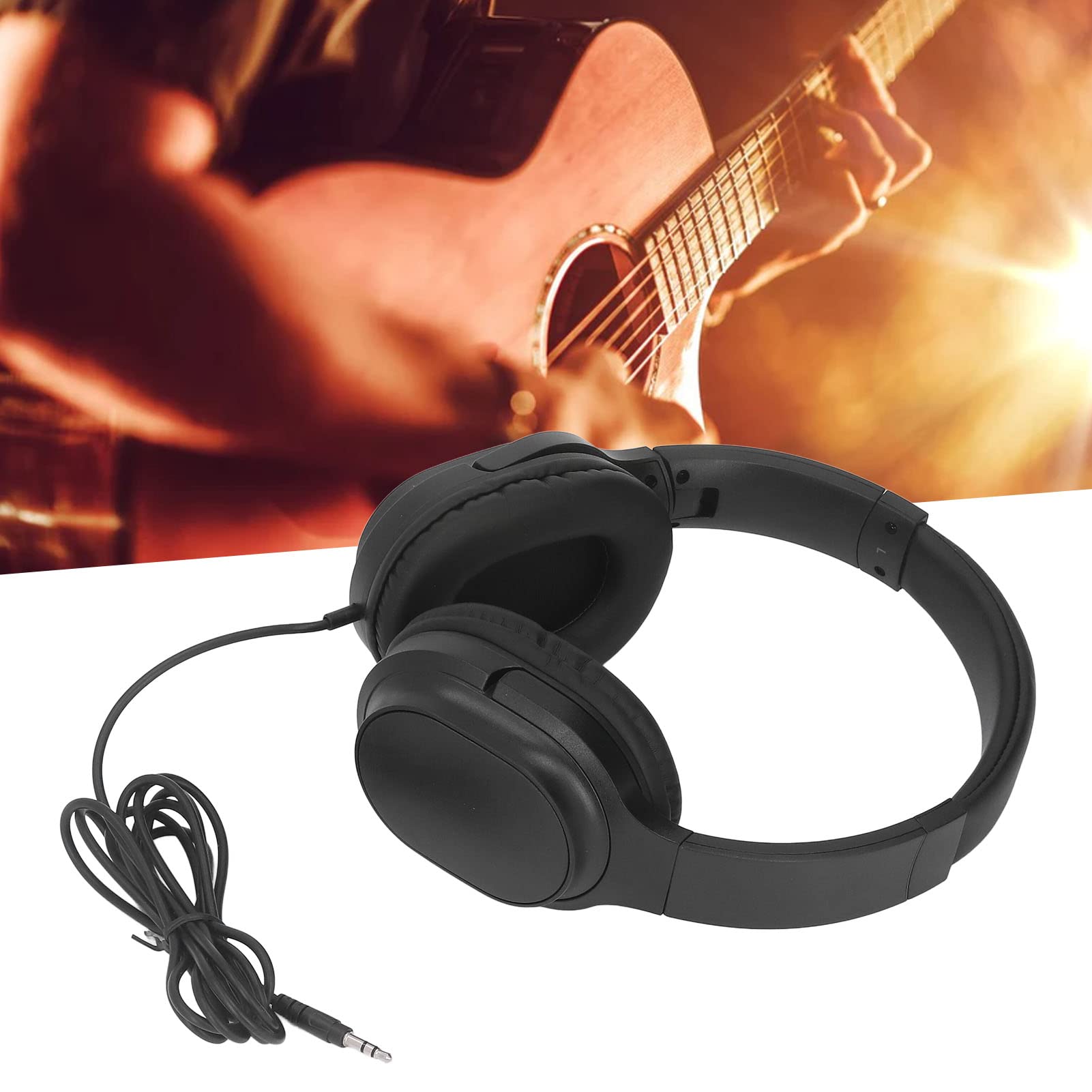 Guitar Headphone, ABS Over Ear Headphone Lightweight for Music Learner for School