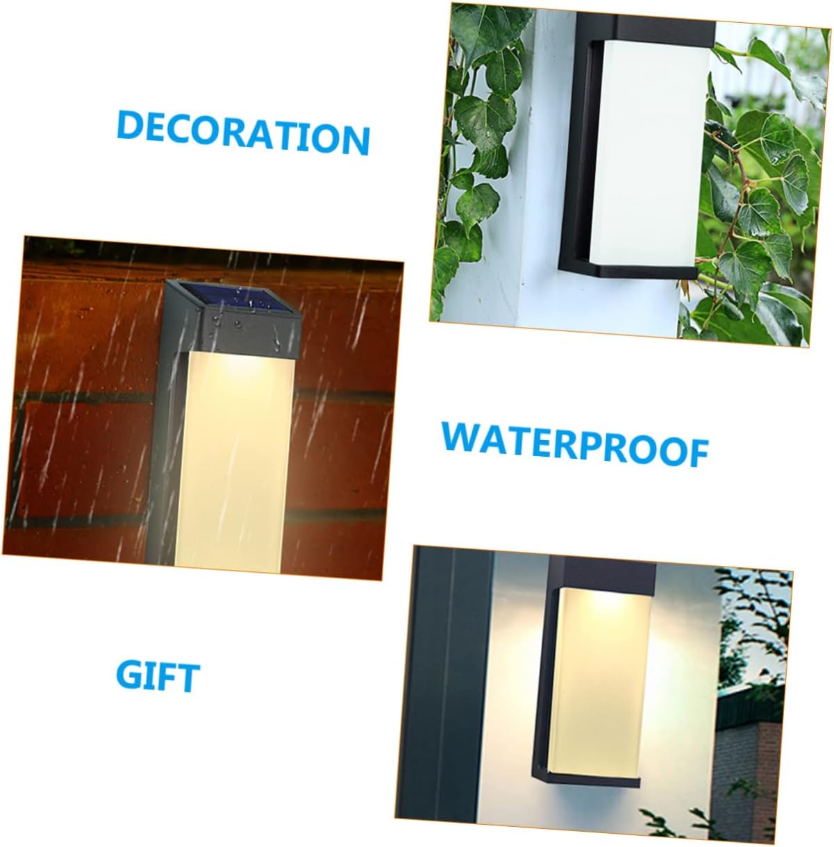 Levemolo Led Solar Garden Light Outdoor Waterproof Wall Lamp Weatherproof Decorative Yard Light Solar Panel for Garden for Driveway Stairs