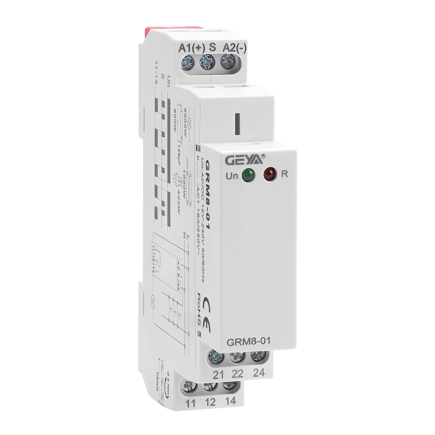 GEYA Electronic Latching Relay Memor Impulse Relay SPDT 16A Wide Range Voltage Din Rail Mounted(GRM8-02,AC/DC12V~240V)