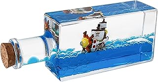 Unsinkable Thousand Sunny Pirate Ship In A Bottle, Acrylic Cruise Ship Model Decoration Fluid Drift Bottle Paperweight Desk For Car Decoration Boys Girls Gifts (A)
