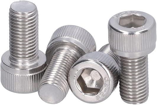 M10 Socket Head Cap Screws,4Pcs Hex Bolt Socket Cap Screw Stainless Steel Allen Socket Drive Screws Fasteners 1.25mm Fine Pitch Fastener Hardware20mm