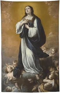 Bartolom Esteban Murillo And Studio - The Immaculate Conception of The Virgin Tapestries Art Print Wall Photo Paint Tapestry Hanging Picture Family Bedroom Decor Gift 60"x90"