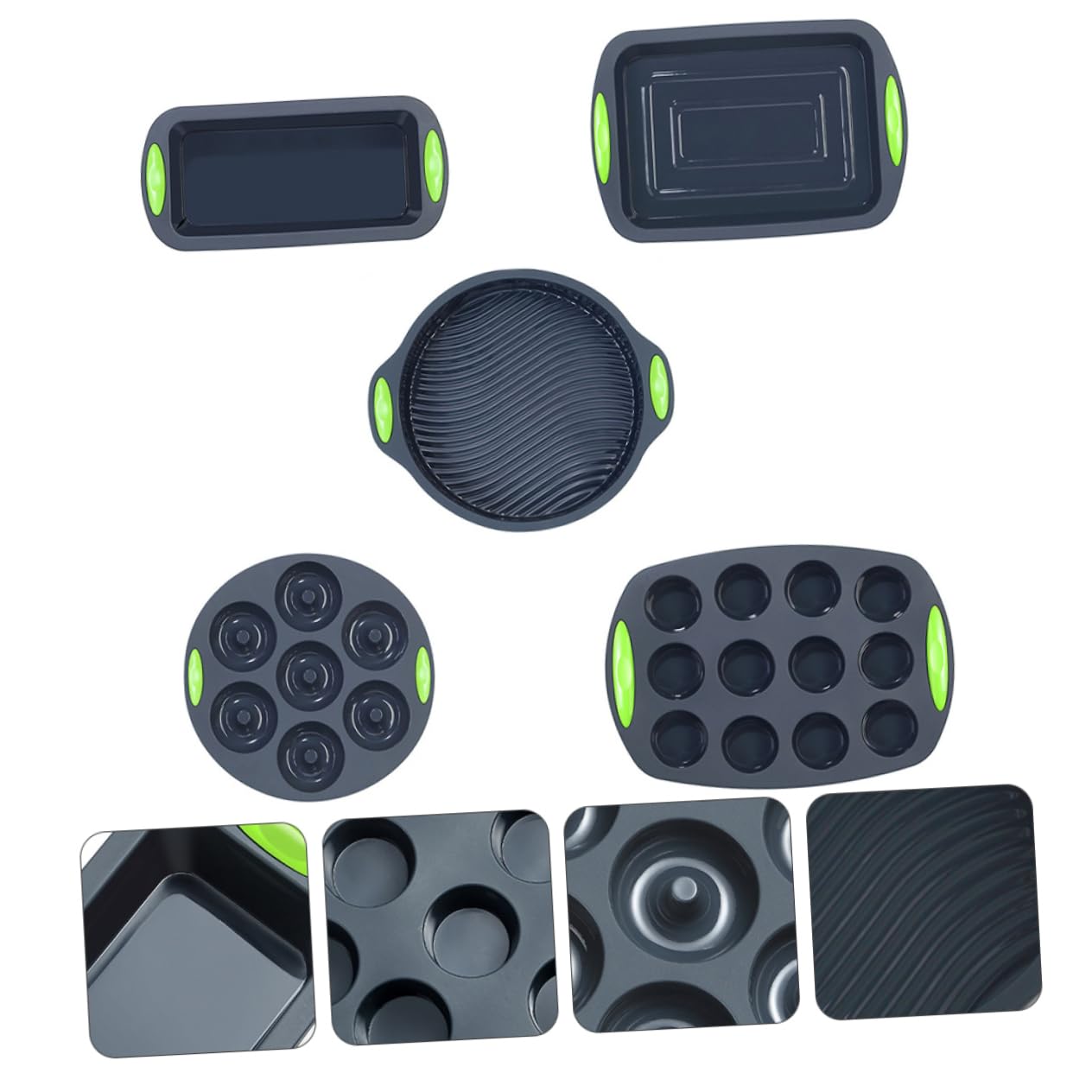 SHOWERORO 5pièces Moule à Gâteau Silicone Pratique Outils De Pâtisserie Résistants à Haute Température Pour Cuisine Couleur Grise