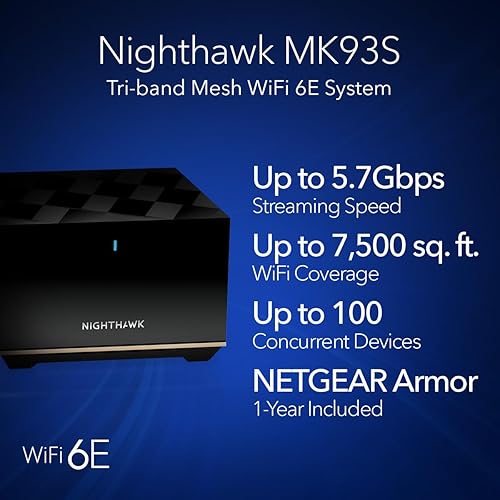Miniatura 2 de NETGEAR Nighthawk - Sistema WiFi 6E de malla para todo el hogar (MK93S) - Router + 2 extensores satelitales - Velocidad de 5.7 Gbps - Cobertura de