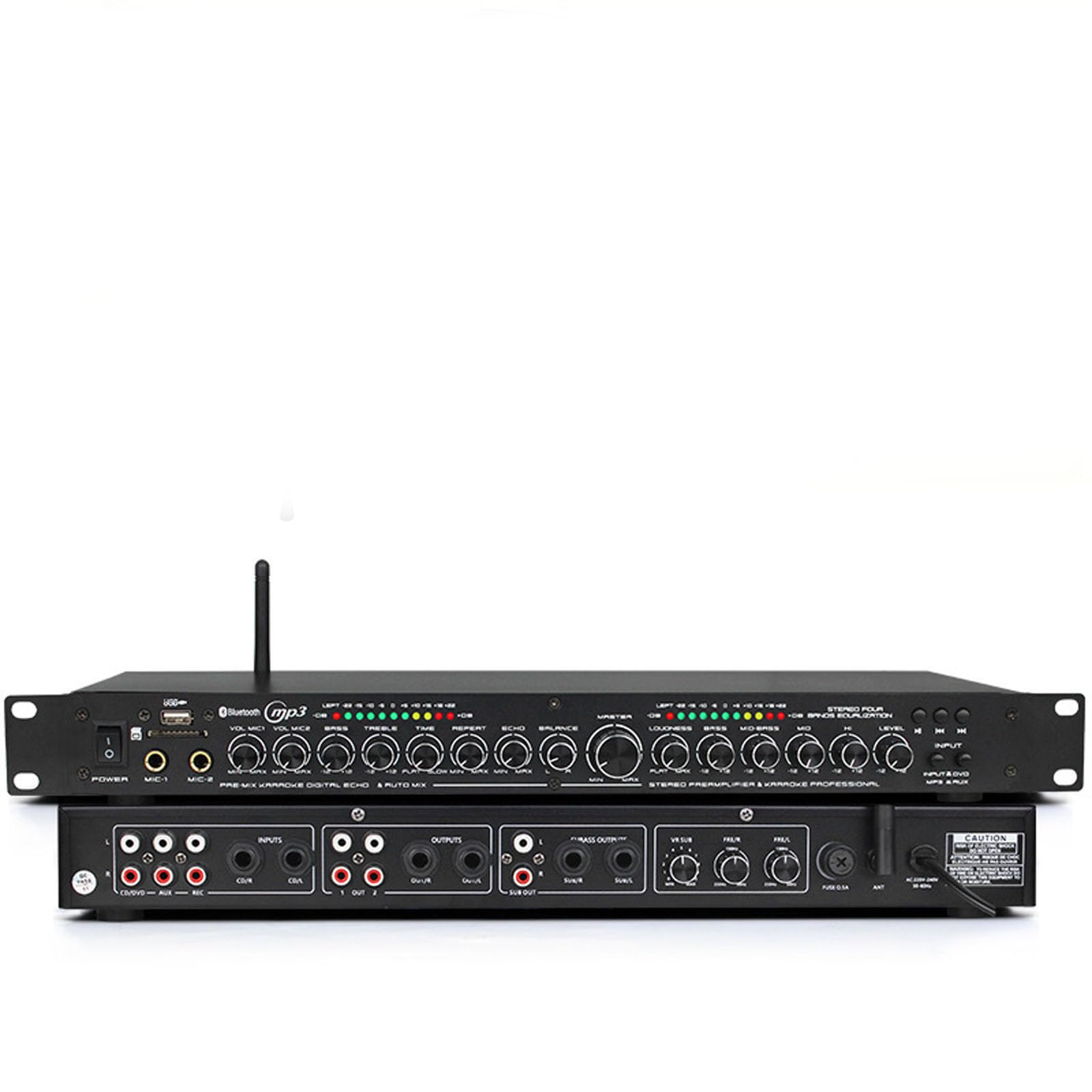 Preamplificador Digital Para Micrófono Ktv Profesional, Procesador De Audio Anti-acoplamiento, Compatible Con Audio Usb/bluetooth/tarjeta If, Interfaz De 2 Micrófonos Con Efecto De Reverberación