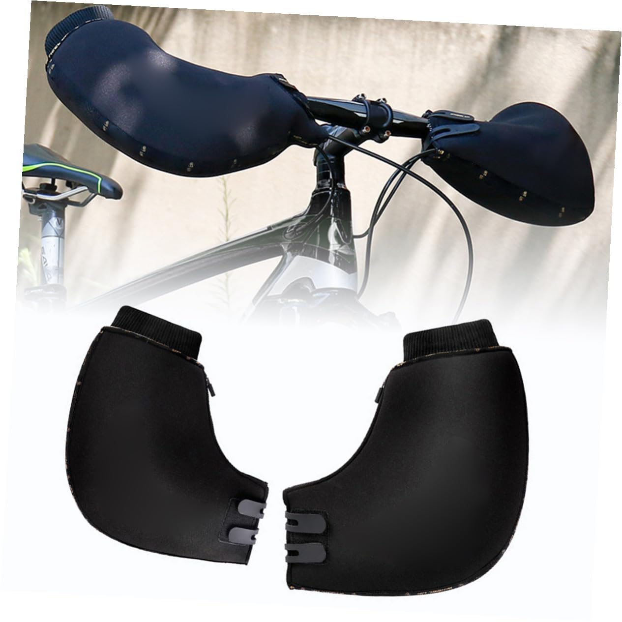 Veemoon Warme Lenkerhandschuhe 1 Paar Winddichte aus Neopren und Baumwolle Dicke Winter Fahrradlenkerhandschuhe für Kalte Wintertage Unisex für Bike und Motorrad