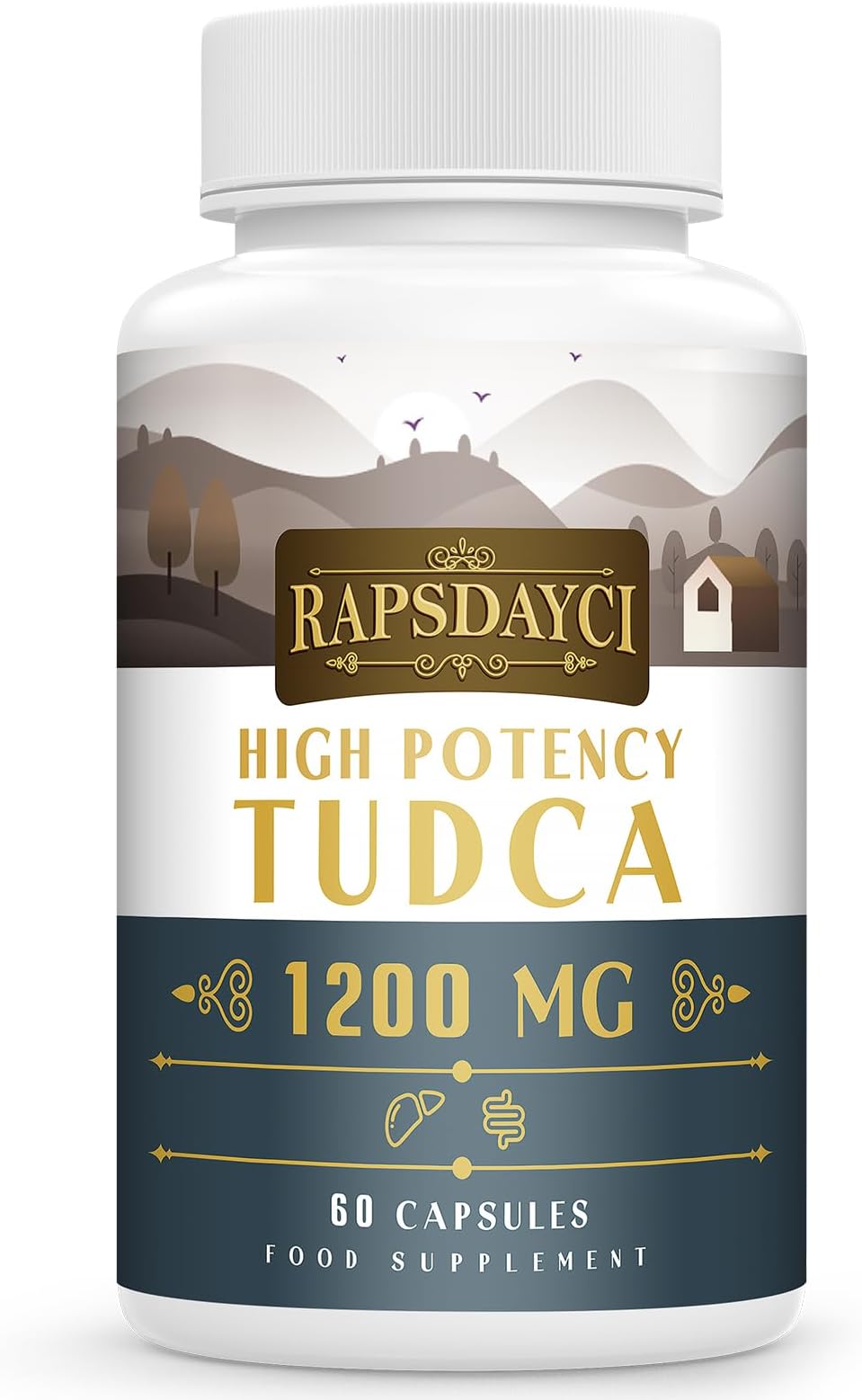 Ultra Strength TUDCA 1200mg, 60 Capsules – Tauroursodeoxycholic Acid for Liver & Bile Flow Support