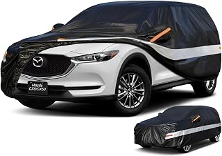 10 Layers SUV Car Cover Custom Fit for Mazda CX5 CX-5 CX50 CX-50 (2012-2026) Waterproof All Weather for Automobiles, Outdoor Full Cover Sun UV Rain Protection with Cotton.Black