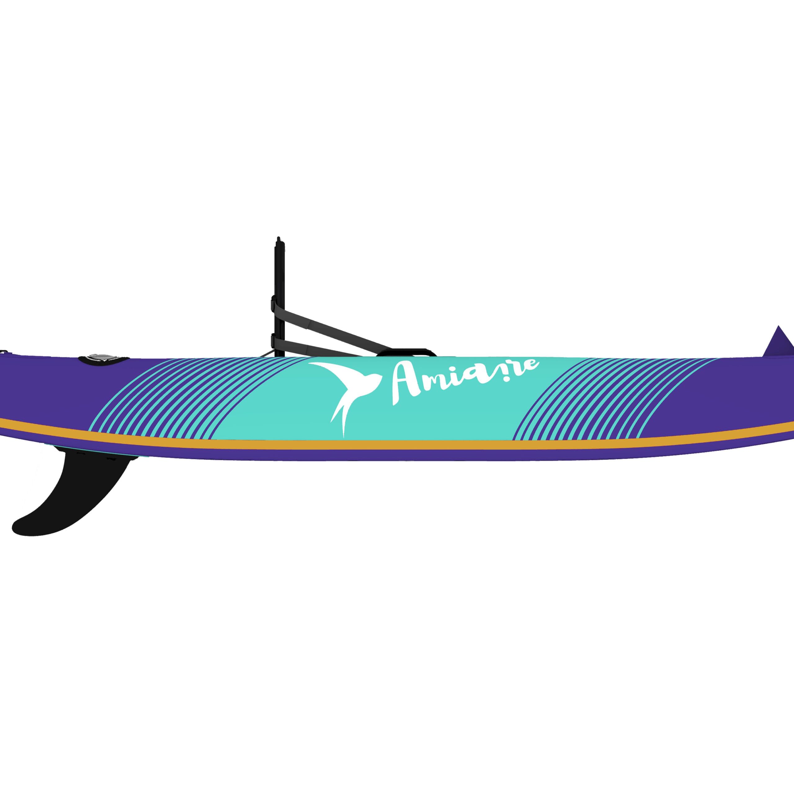 Kayak Hinchable Individual 320 cm Drop Stitch 8 cm – Pack Completo con Remo, Bomba, Asiento y Quilla | Rígido y Estable, PVC Resistente, Bolsa Transporte, 1 Persona, Lago Río y Mar